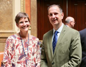 Reps. Marsha Judkins and Norm Thurston from Provo