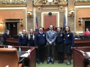 Hosting State FFA Officers on the floor