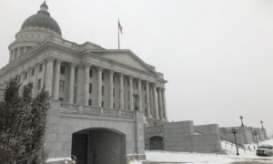State Capitol in a snowstorm