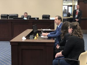 Mindie and Stephanie testify with Norm