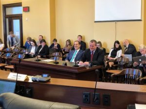 Norm presenting in Senate committee