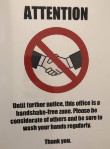 No handshaking notice