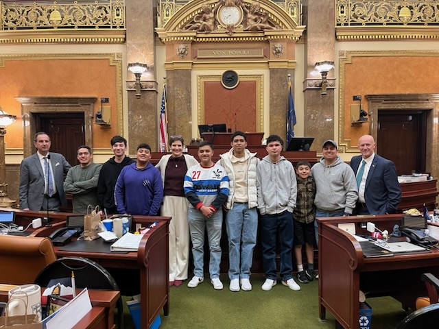 Rep. Thurston and a group of young men