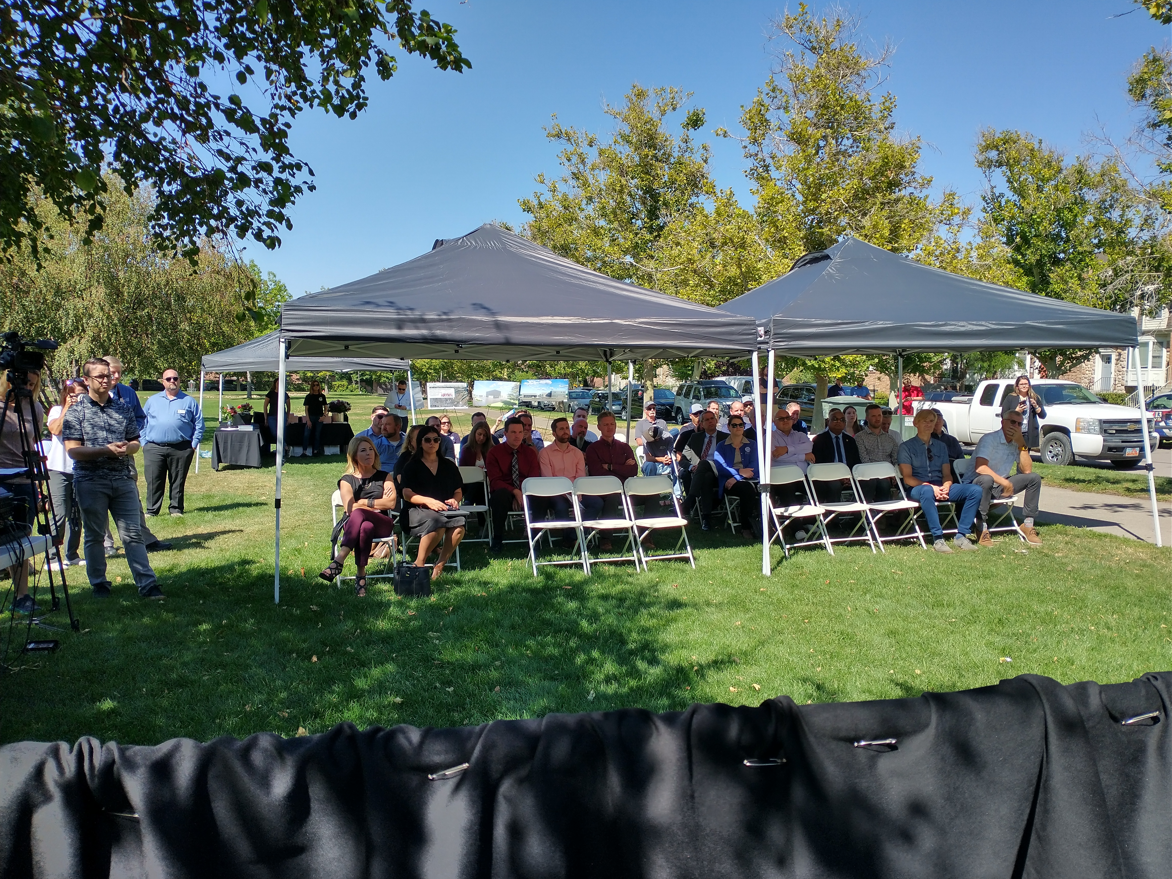 People under a shade