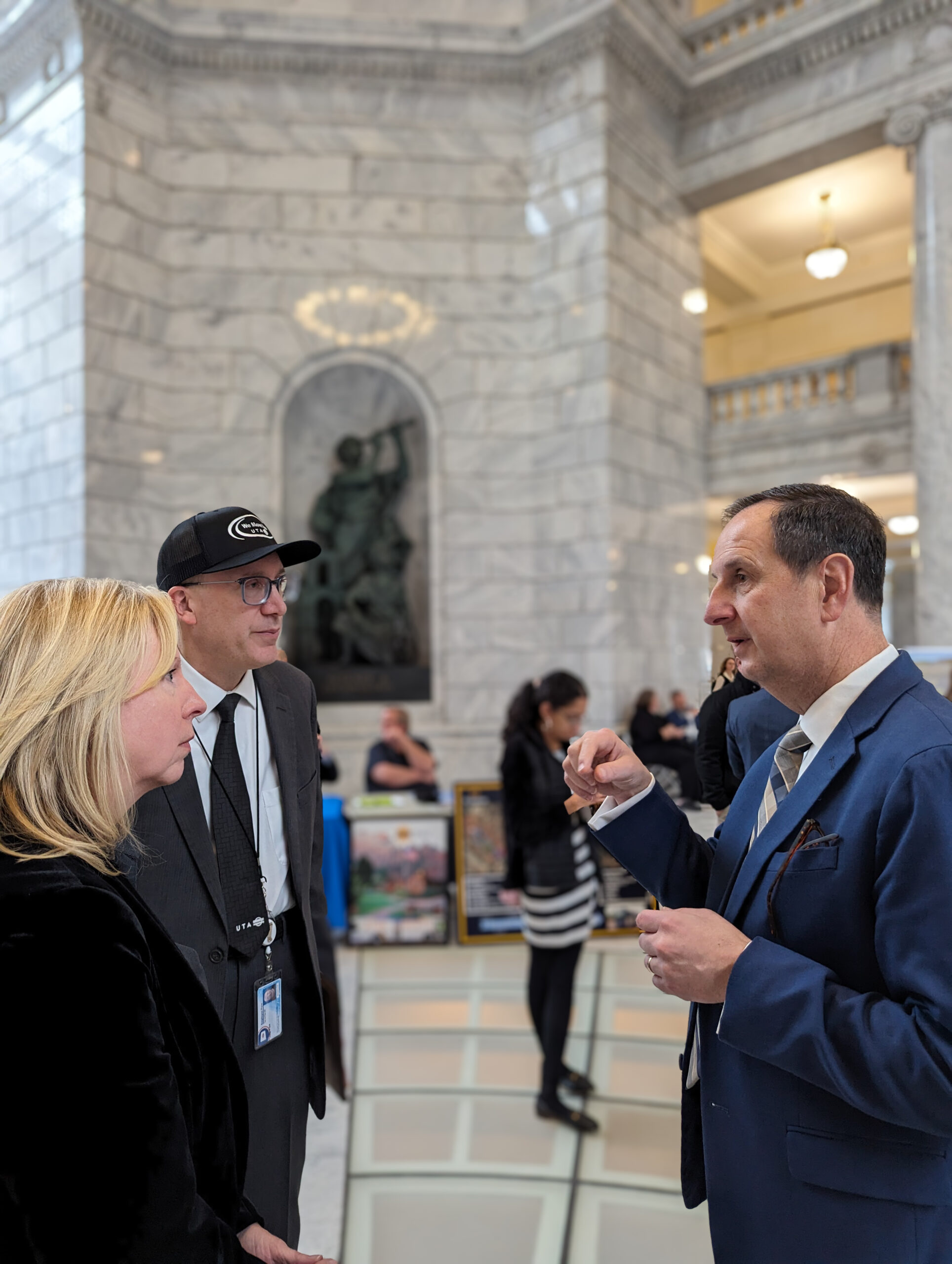 Rep. Thurston talking with UTA leaders